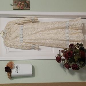 70's Vintage Lace maxi dress